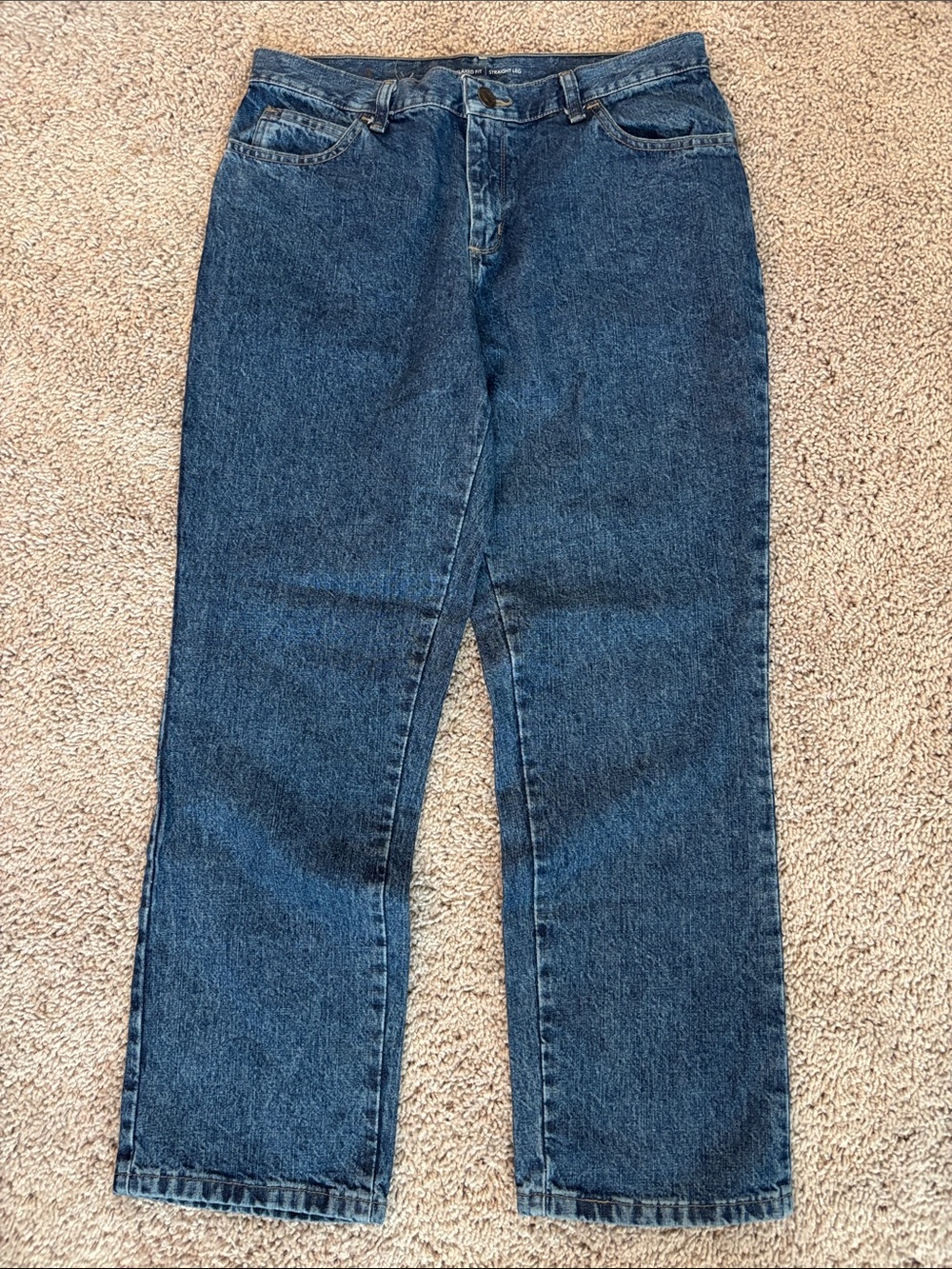 Lee Classic Straight Leg Med Blue Wash Denim Jeans Size 8P